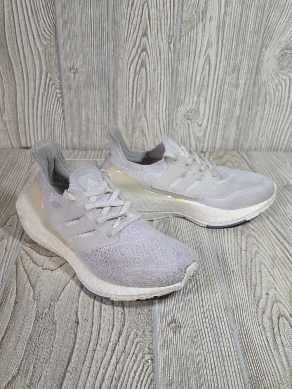 Adidas Ultraboost 21 Triple White Running Shoes Kids Size 3.5
